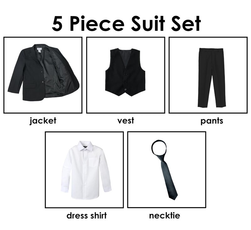 Spring Notion Baby Boys' Modern Fit Black Suit Set 24M - Image 3